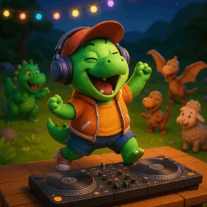 Dino, el dinosaurio DJ